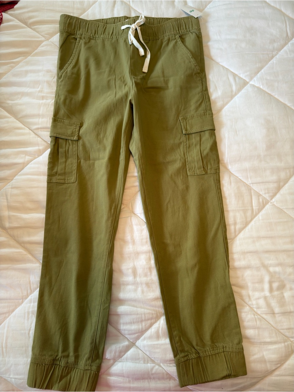 Dip Olive Green Cargo Jogger Pants | Pull-On Drawstring Waist | NWT | S